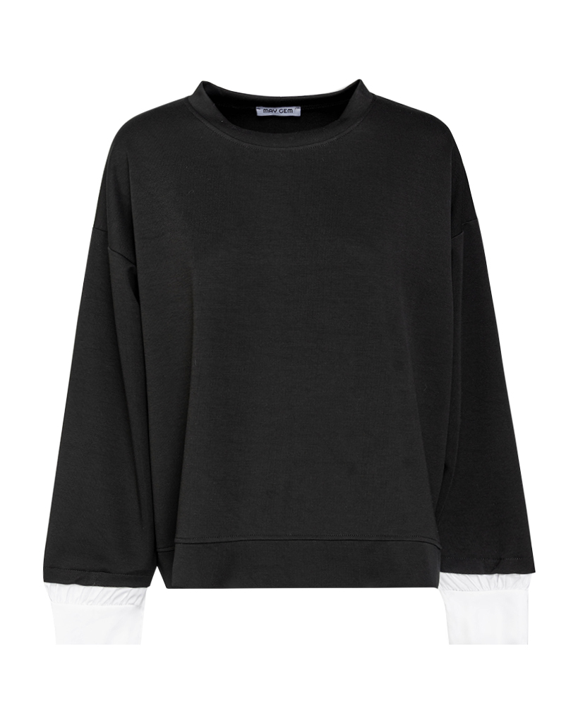 Sweatshirt mit Hemdmanschette