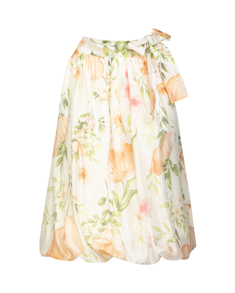 Top floral mit Schleife am Hals