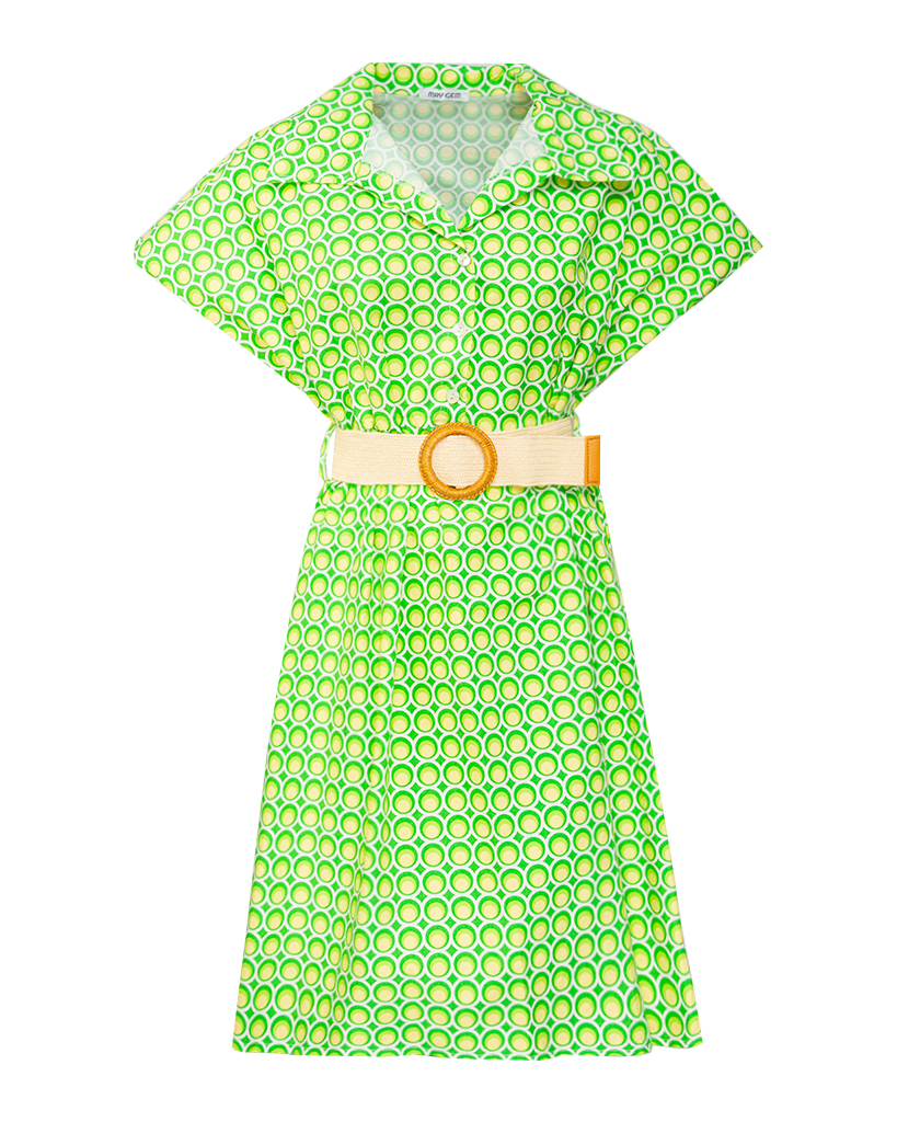 Kleid Bubble-Muster mit Gürtel