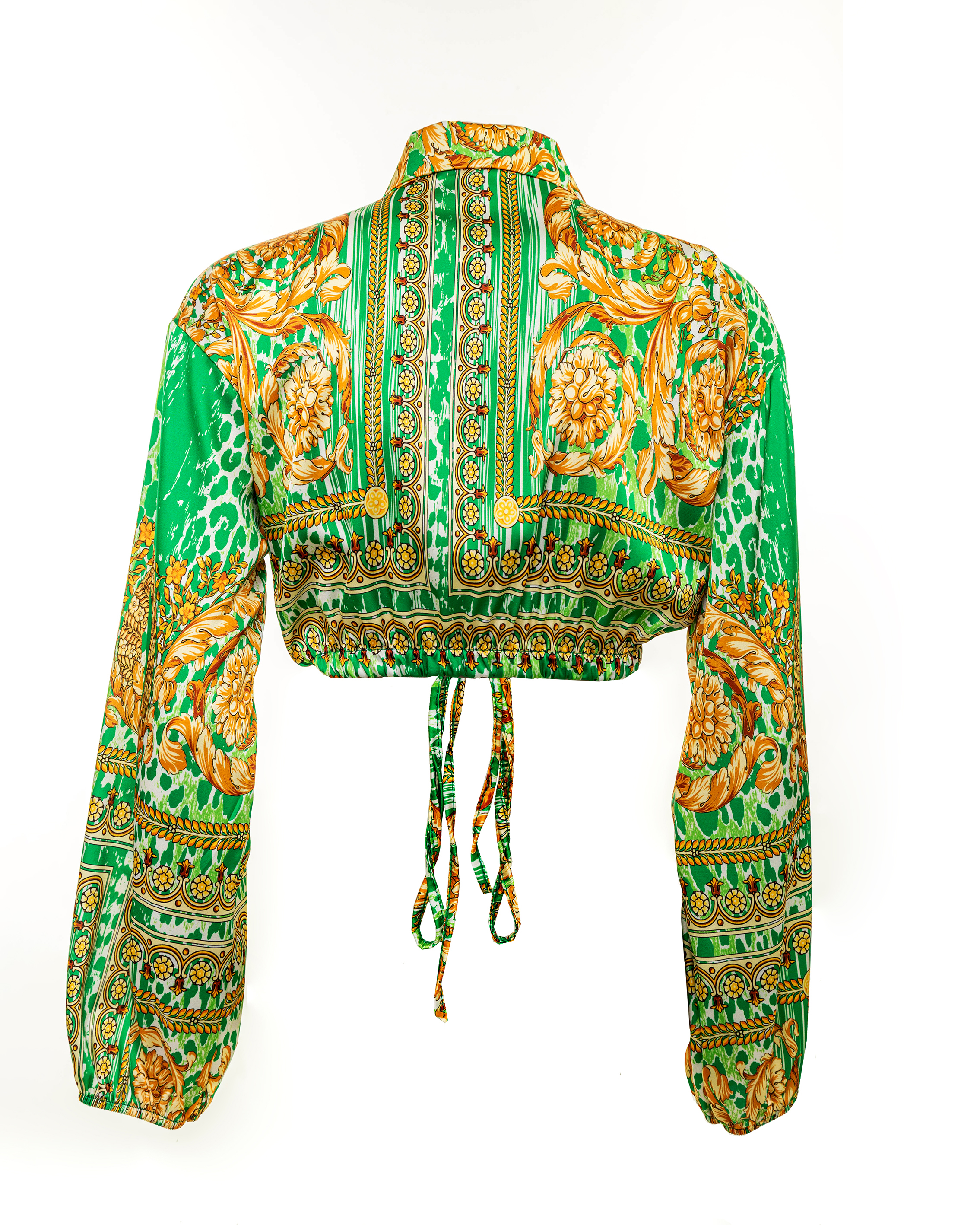 Cecilie Crop Print-Bluse