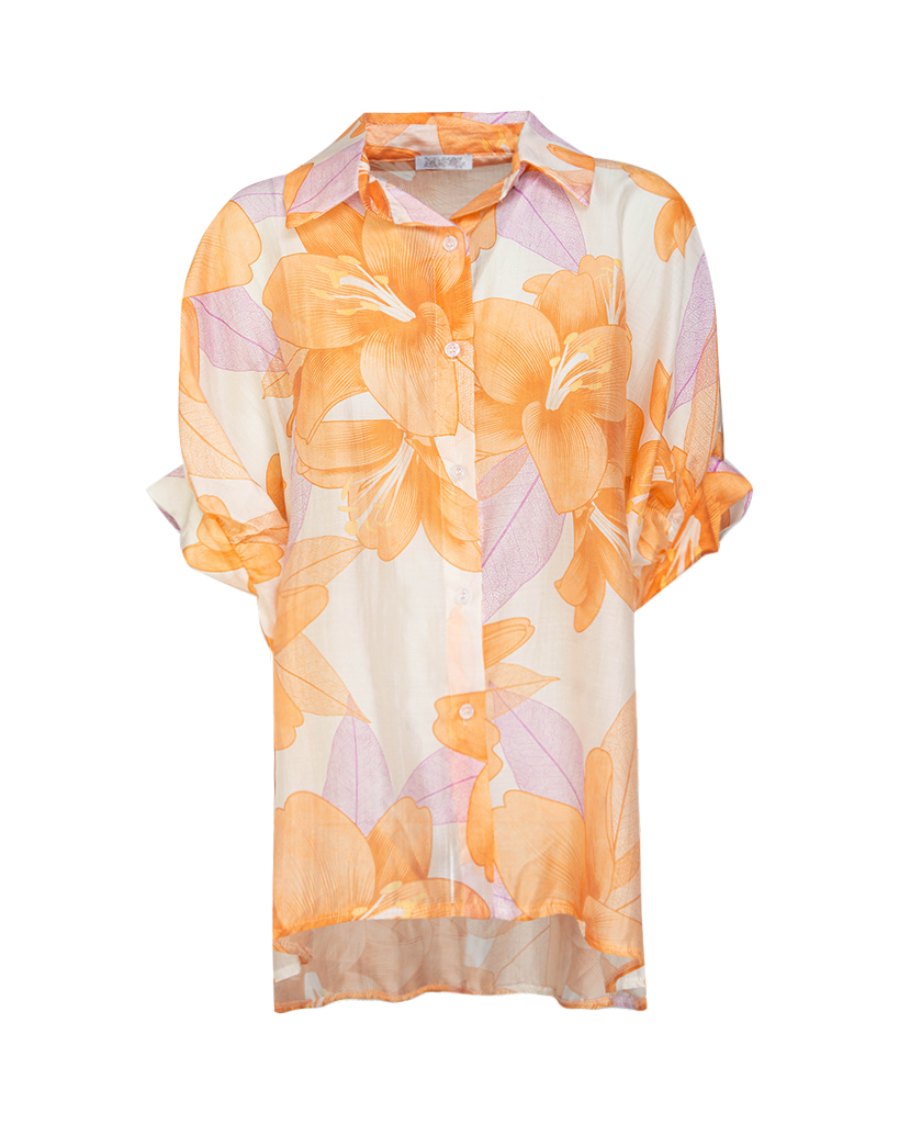 Bluse blumig kurzarm