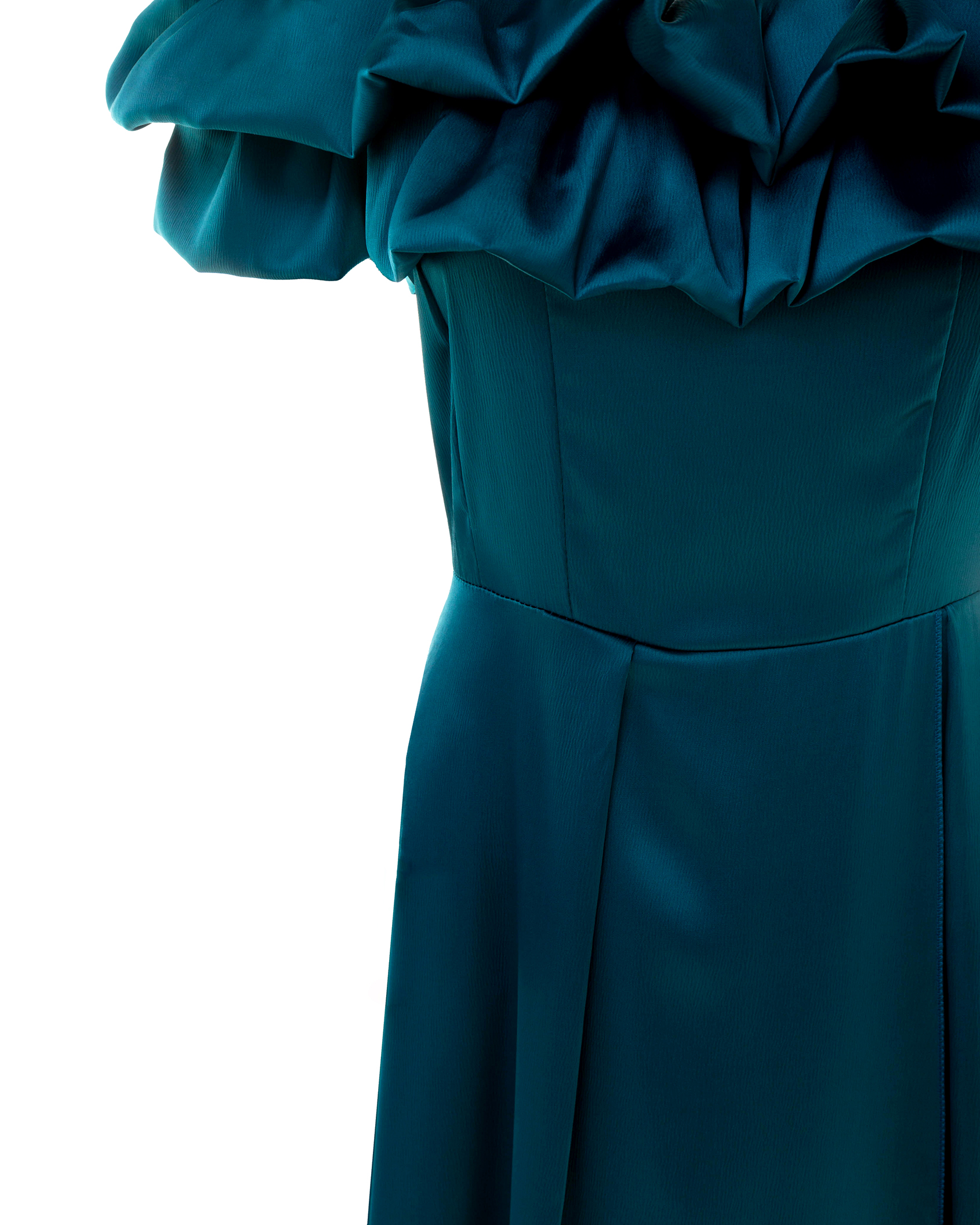 Satin Kleid mit Valance Satin Kleid mit Valance