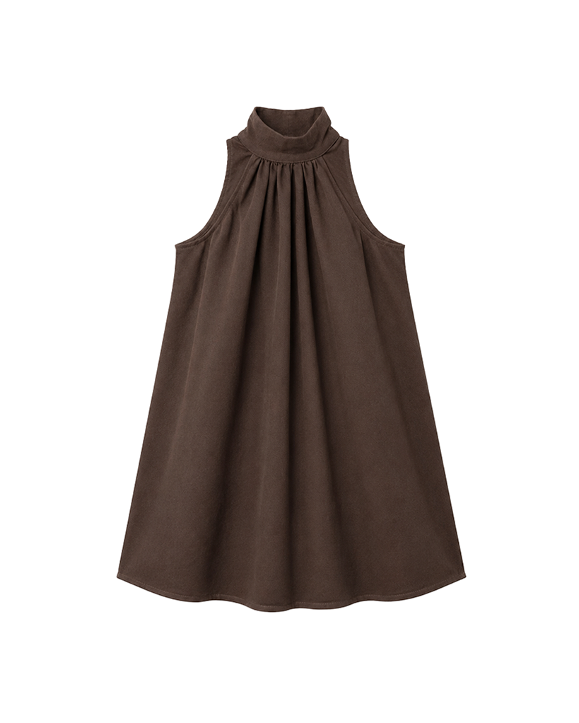 Ärmelloses Baumwoll Tank-Maxikleid mit dekorativer Nackenschleife