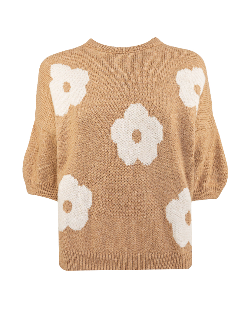 kurzarm Pullover mit Blumen-Print 