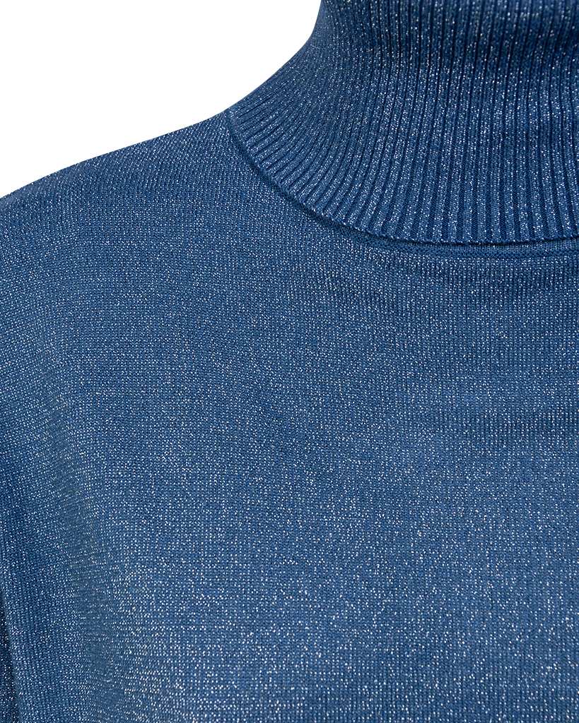 Lurex fein strick V-Ausschnitt Pullover 