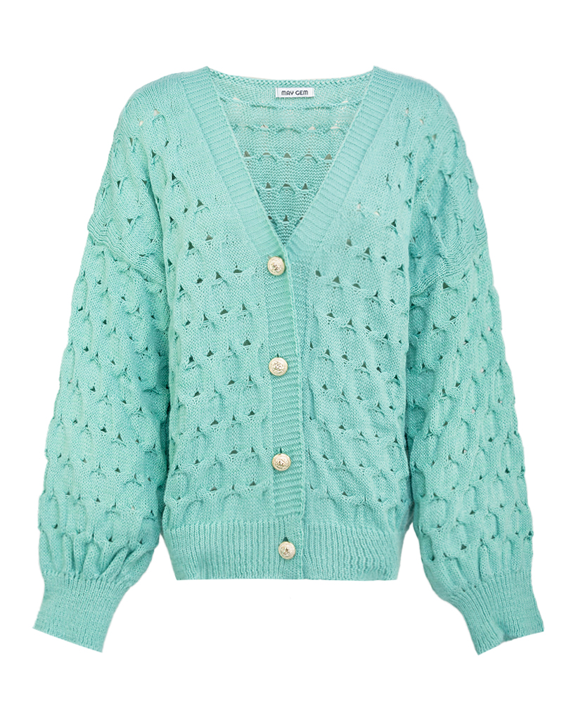 Strickjacke mit Zopfmuster