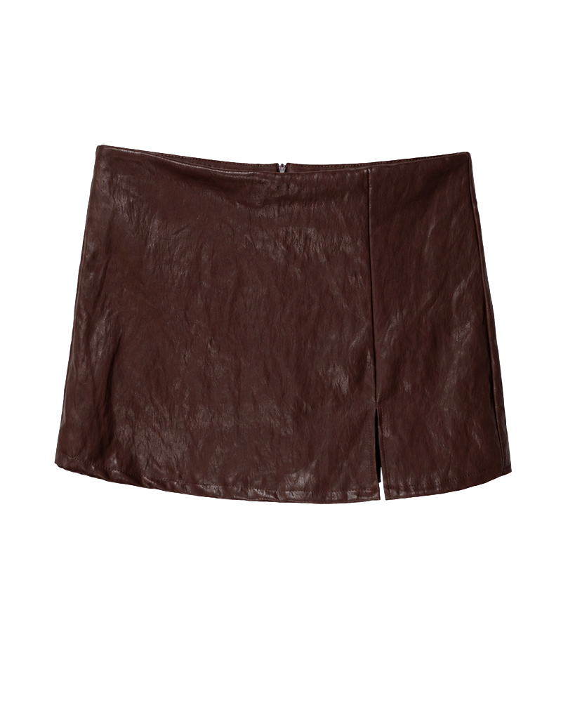 Vintage Kunstleder Skort für Damen