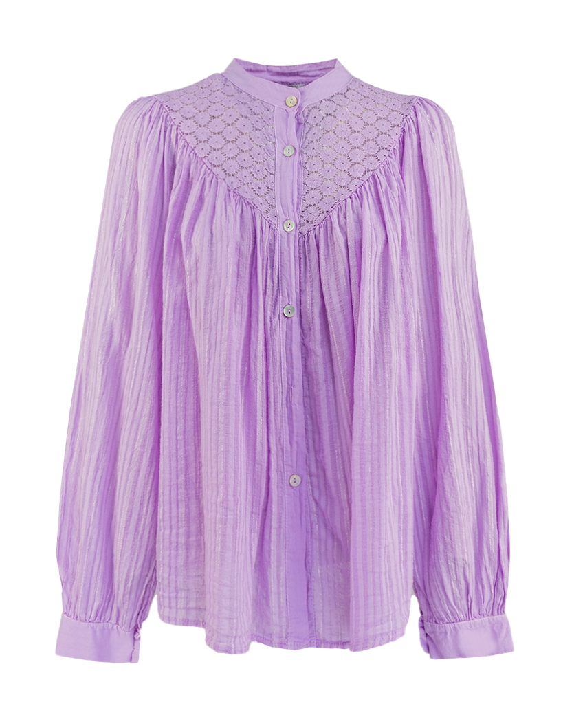 Bluse mit Passe aus Spitze