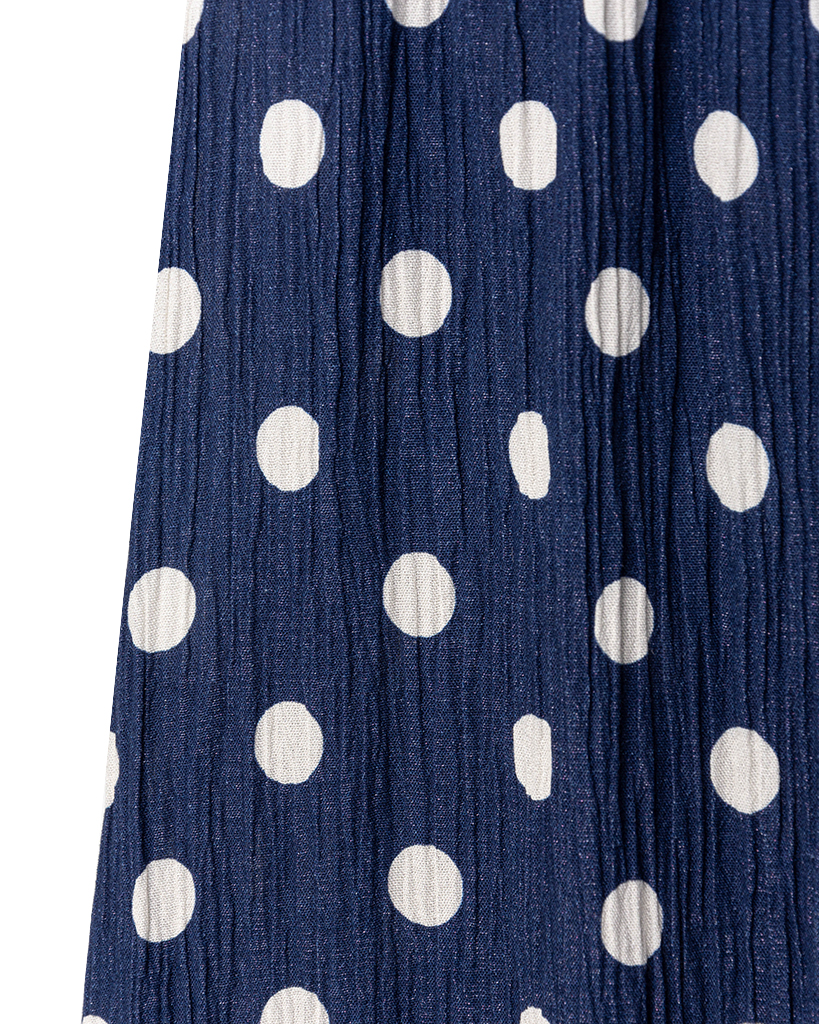 Fließender plissierter Maxirock mit klassischem Polka Dot Muster