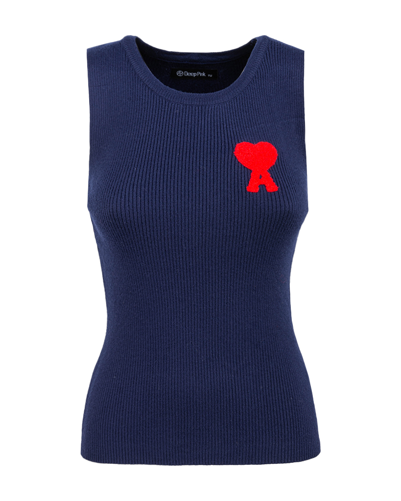 Top mit A-Herz aus Rippstoff