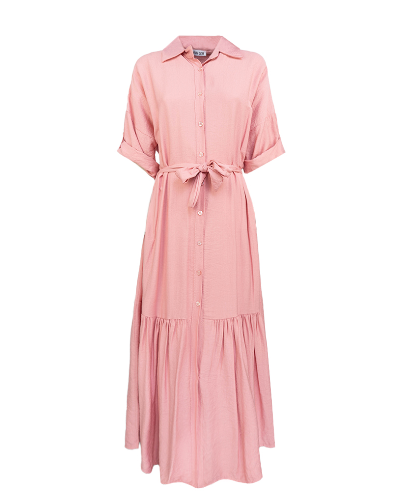 Kleid mit gerafften Stufen