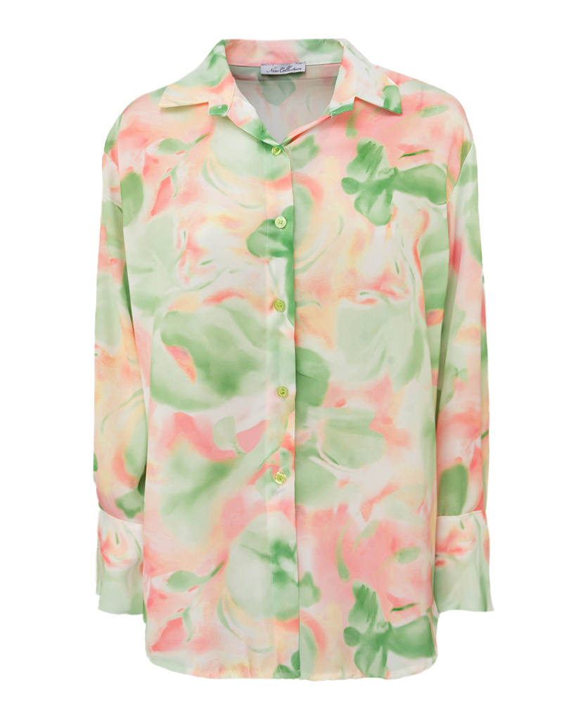 Bluse mit Aquarell Print