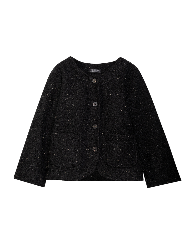 Lurex Strickjacke mit Knöpfe und Fronttasche