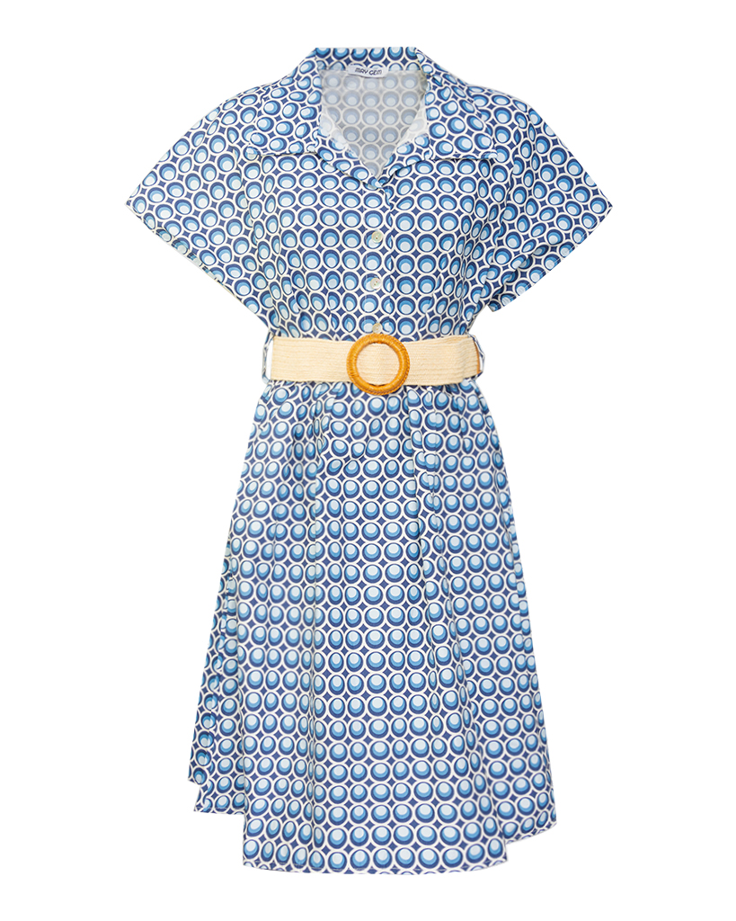 Kleid Bubble-Muster mit Gürtel Kleid Bubble-Muster mit Gürtel