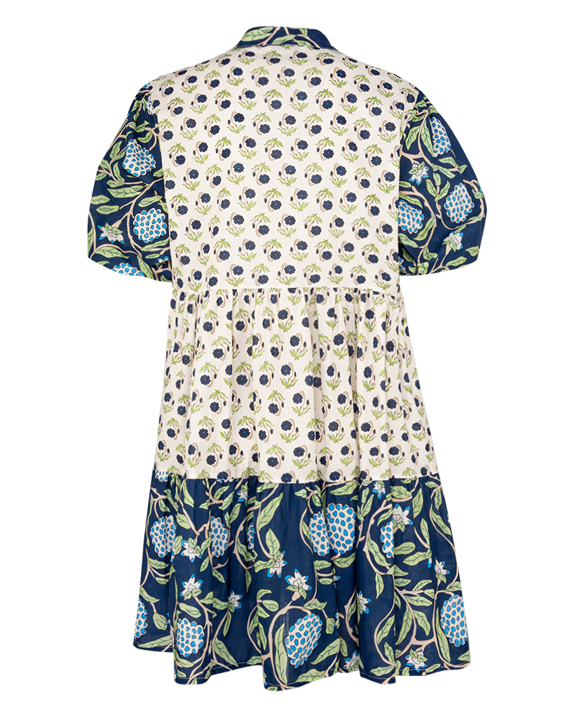 kurzes Tunika-Kleid mit Blumen und Beeren Muster Print kurzes Tunika-Kleid mit Blumen und Beeren Muster Print