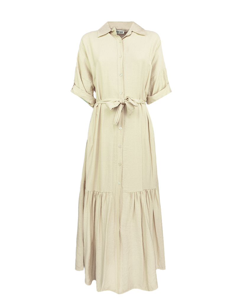 Kleid mit gerafften Stufen