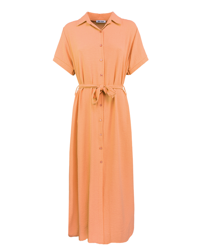 Hailey langes Hemdblusenkleid kurzarm