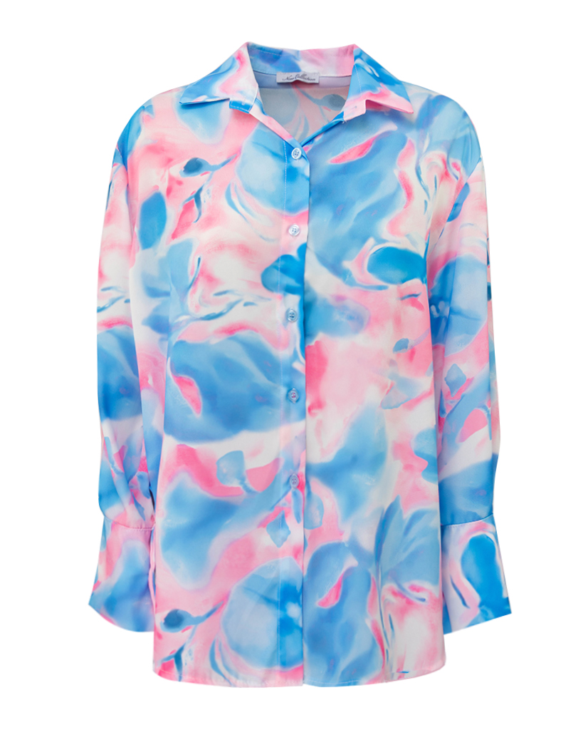 Bluse mit Aquarell Print