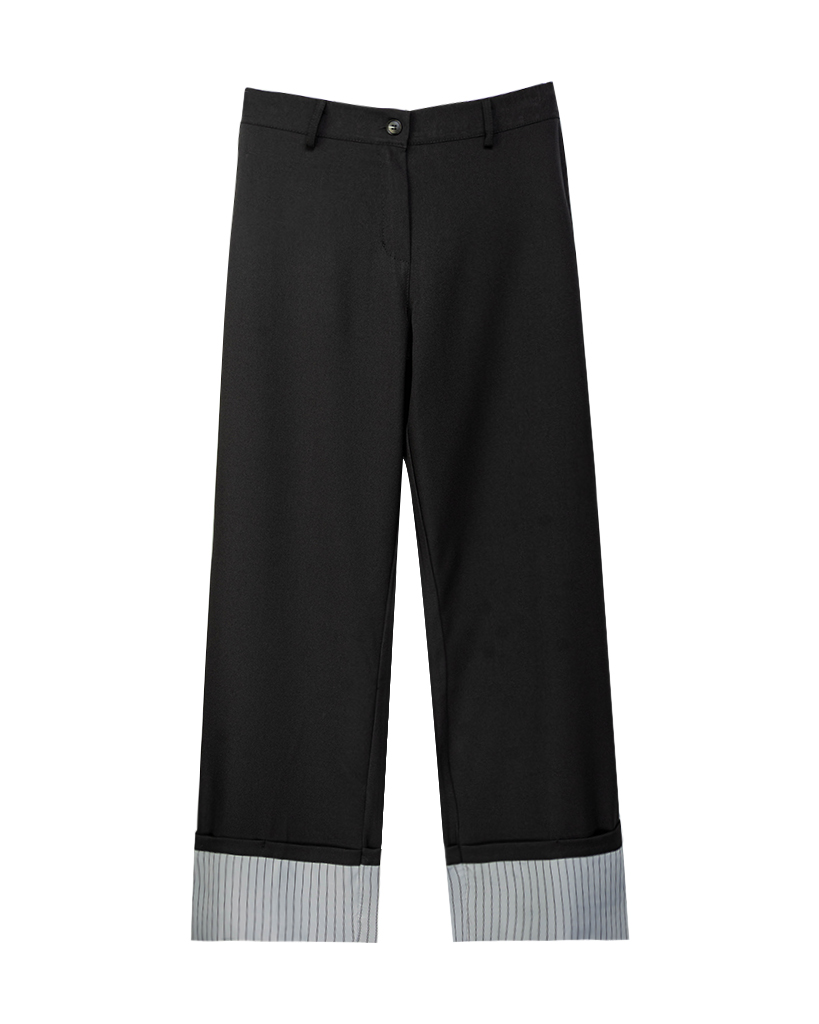 Hose mit gestreiften Bündchen