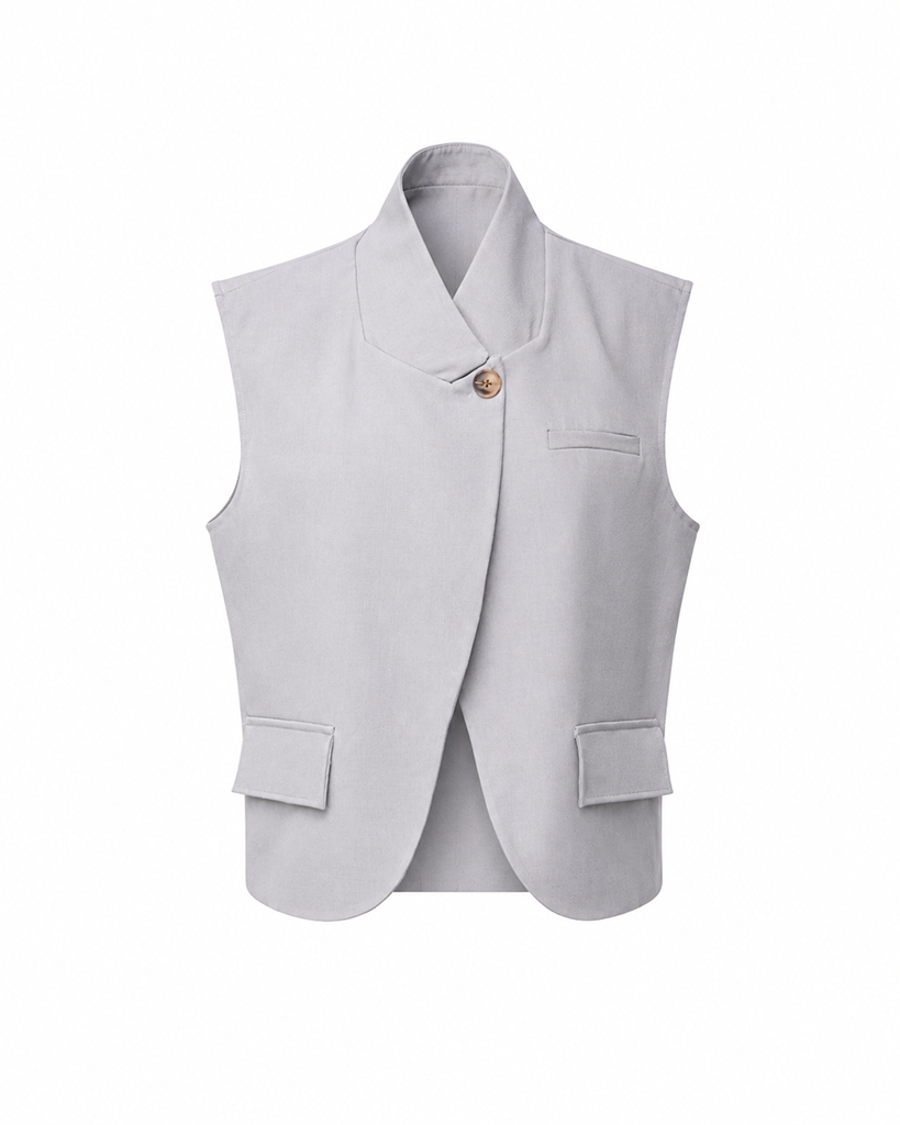 Cropped Stoffweste mit Taschendetails Cropped Stoffweste mit Taschendetails
