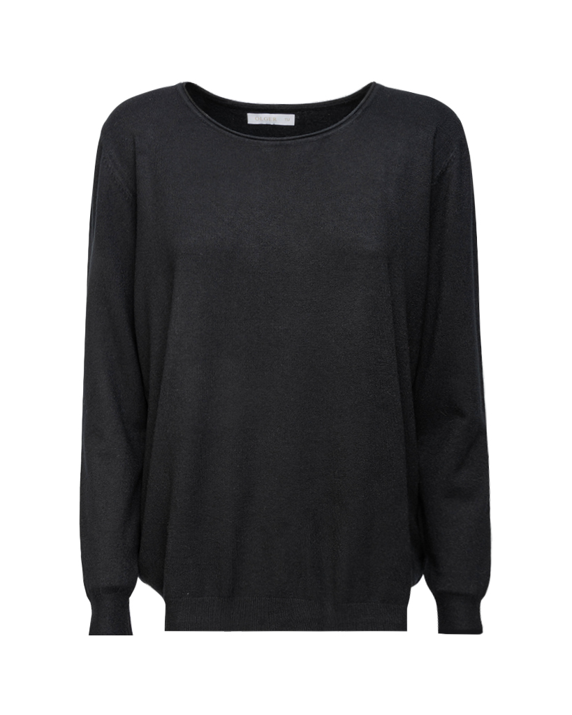 Feinstrick Rundhals-Pullover