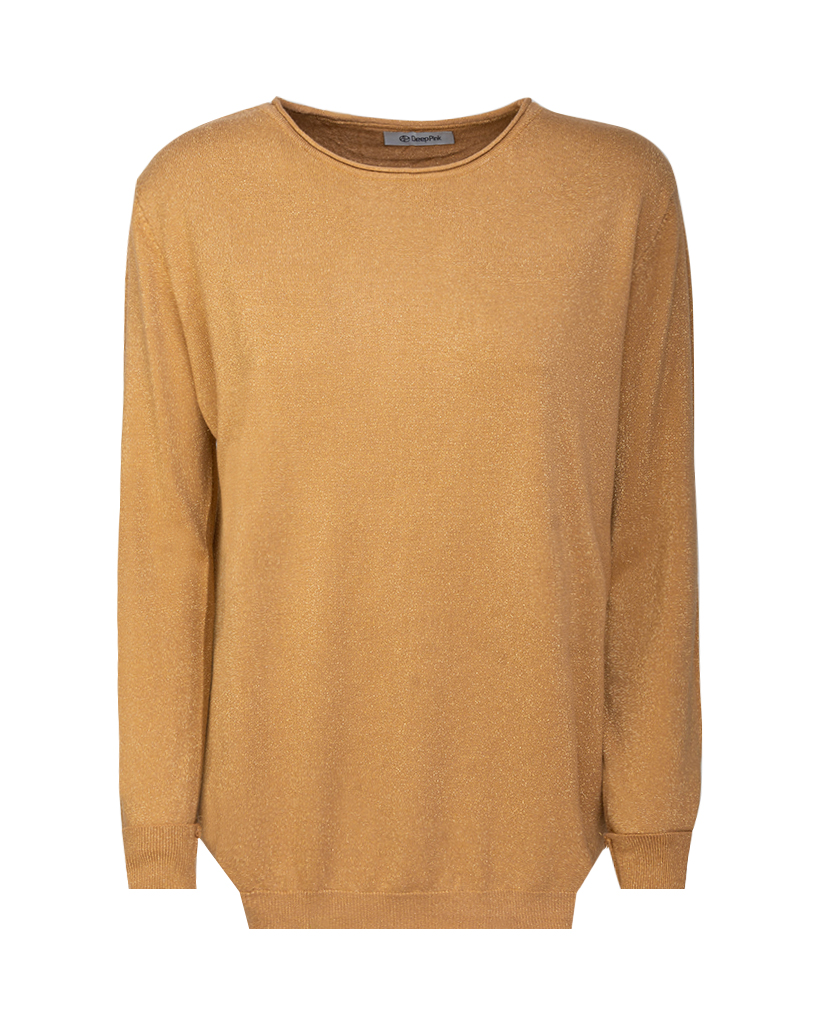 Lurex fein strick rundhals Pullover