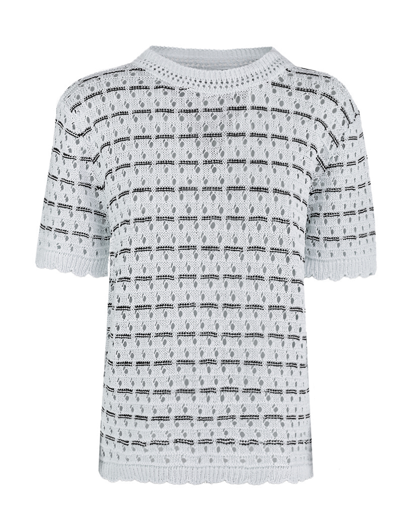 Strick T-Shirt mit Streifen-Muster Strick T-Shirt mit Streifen-Muster