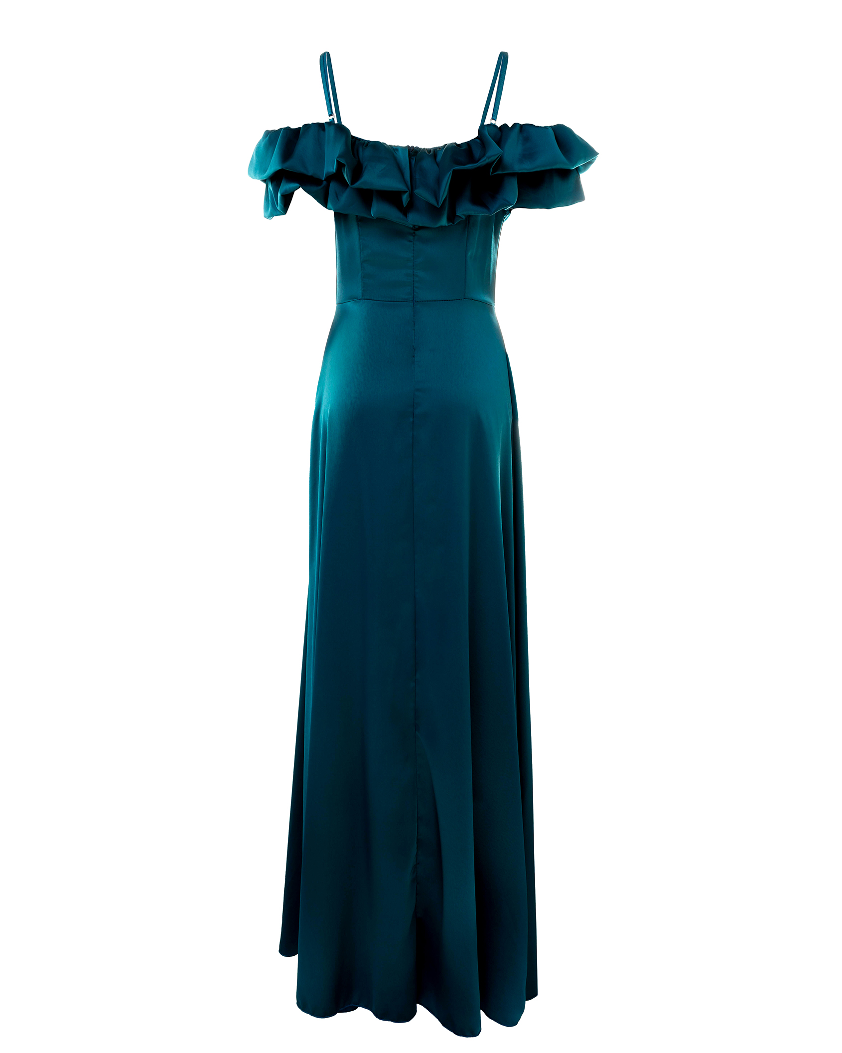 Satin Kleid mit Valance