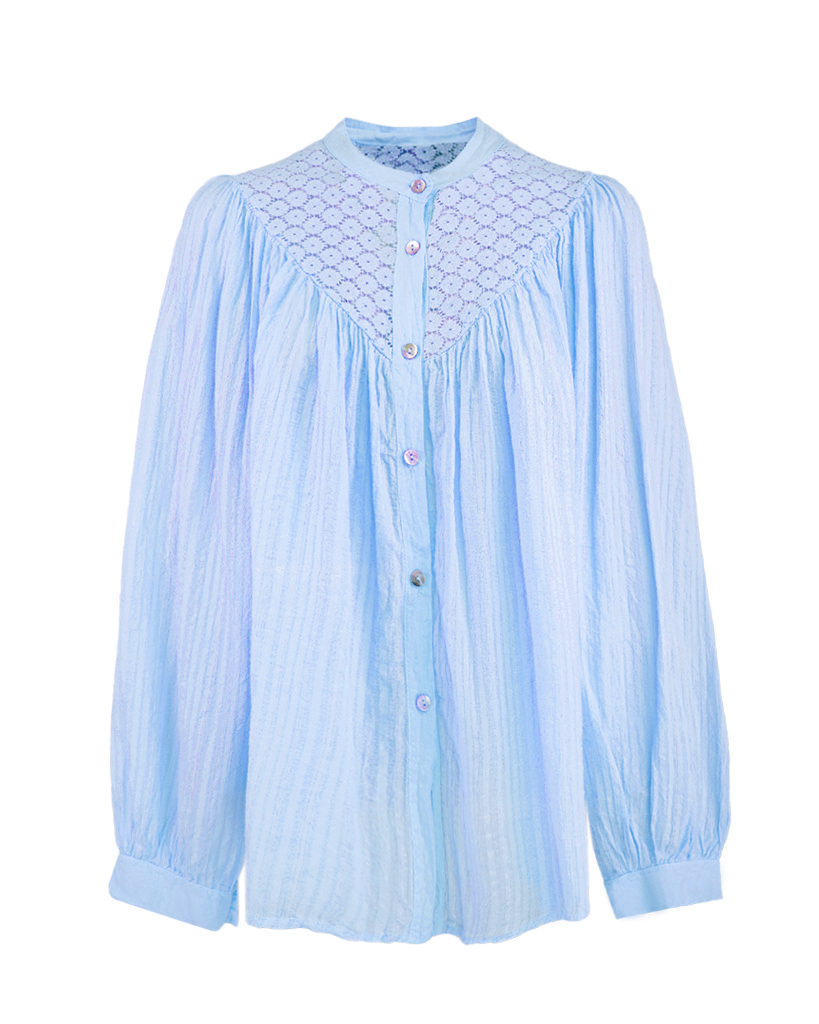 Bluse mit Passe aus Spitze Bluse mit Passe aus Spitze