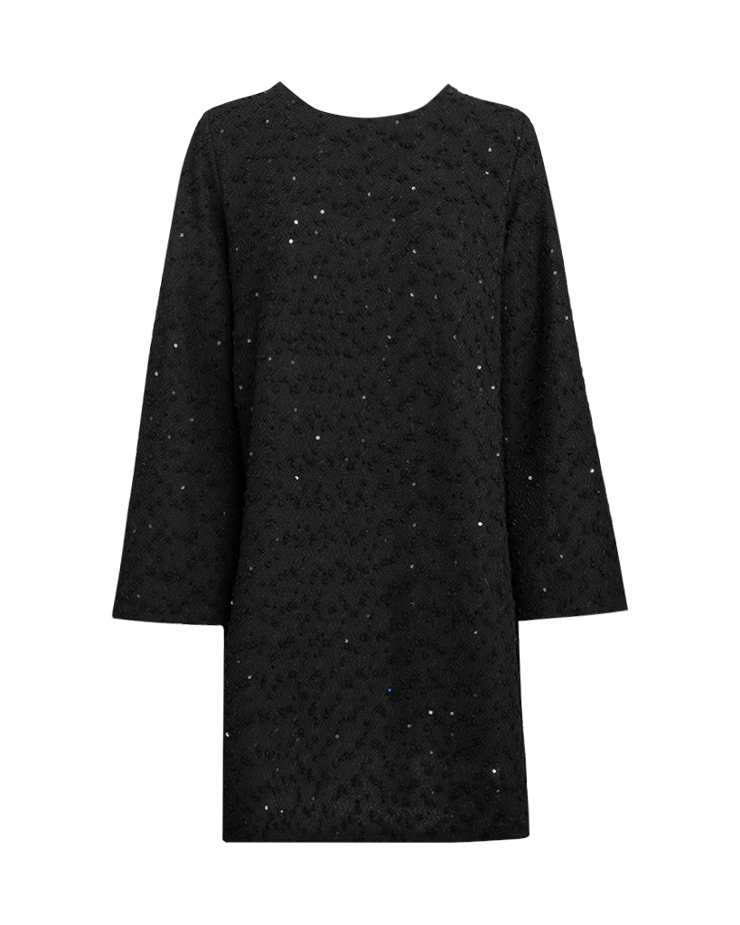 Midi Kleid mit Schleife hinten und Pailletten