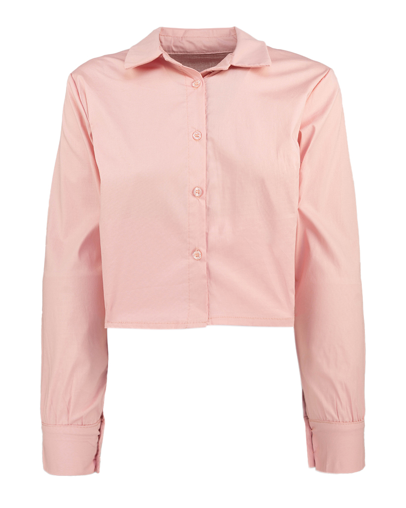 Cropped Hemd aus Baumwolle