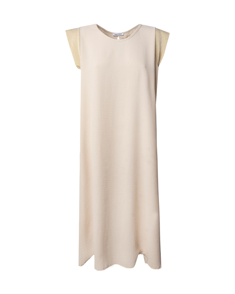 Midi Kleid mit Lurex Ärmeln