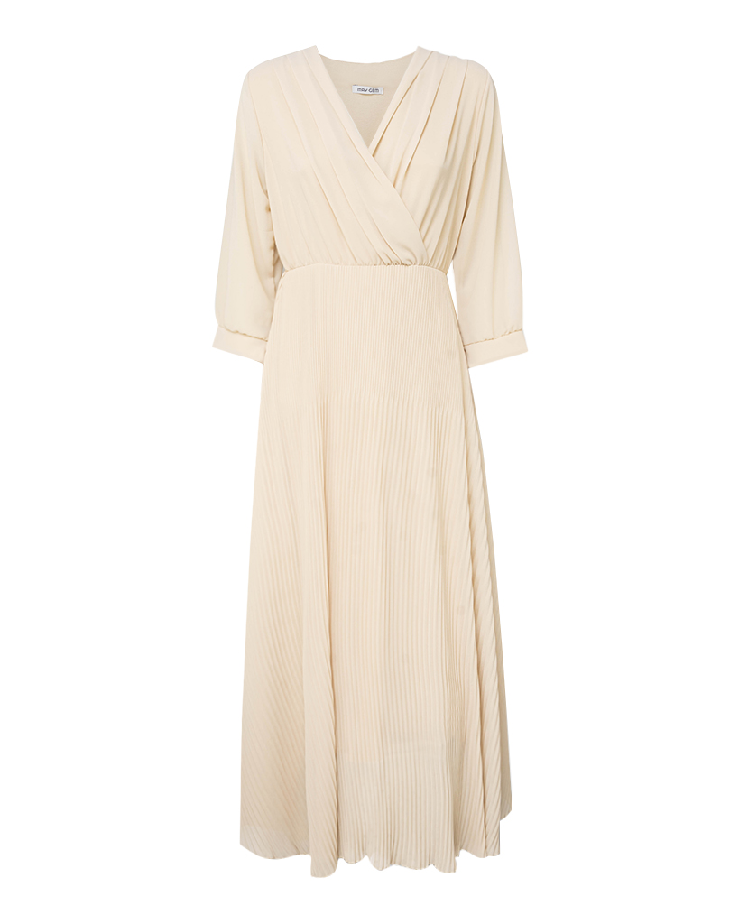 Plissee Kleid mit tiefem Ausschnitt Plissee Kleid mit tiefem Ausschnitt