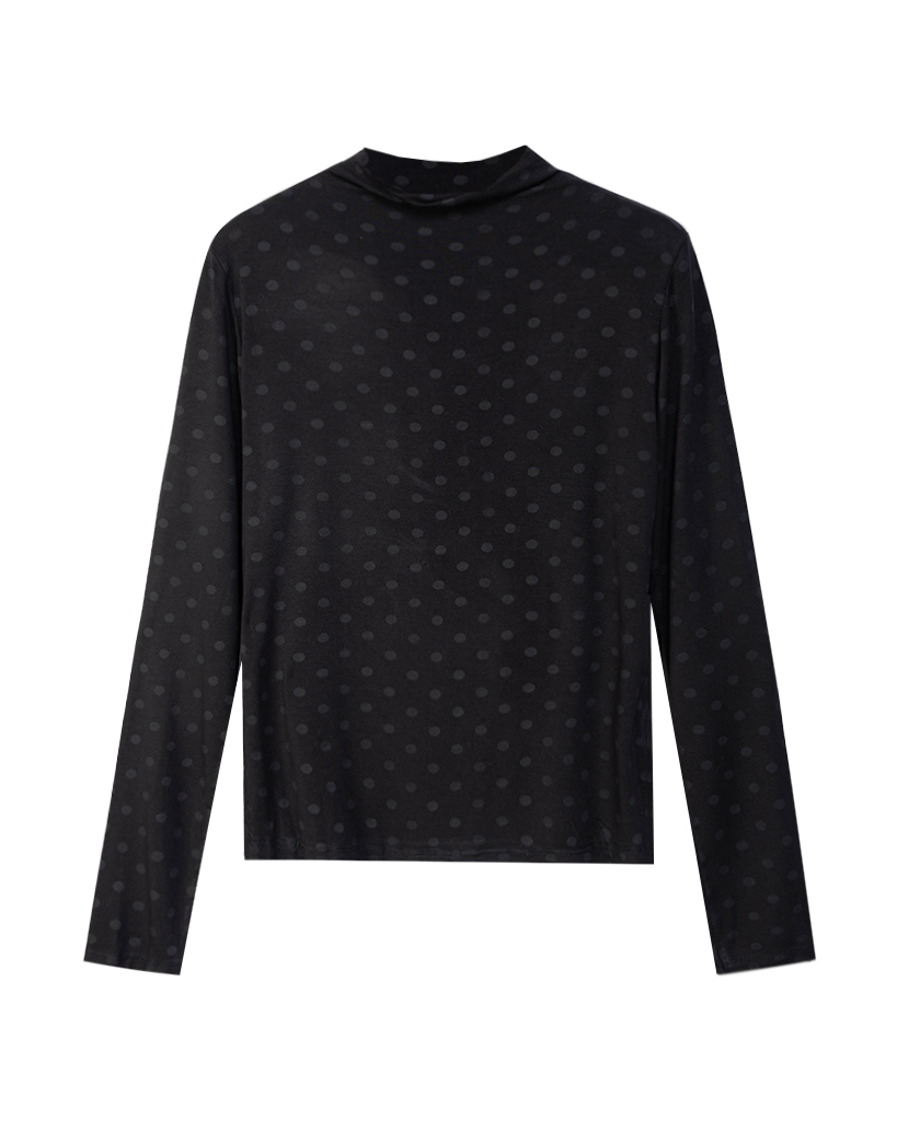 100% Viskose Rollkragen mit Pünktchen 