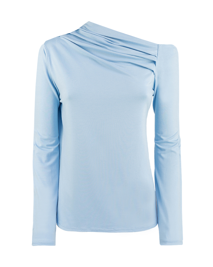 One-Shoulder langarm Shirt
