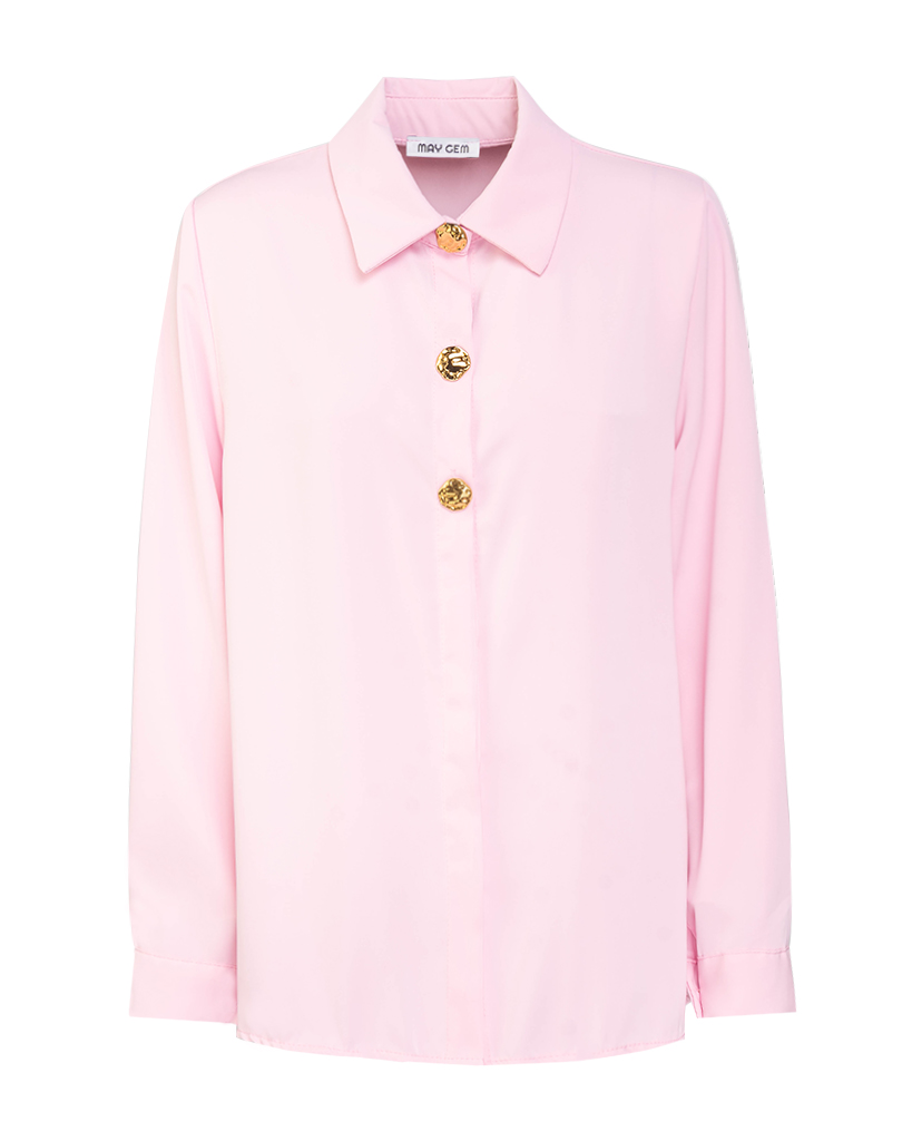 Bluse mit goldenen Knöpfen