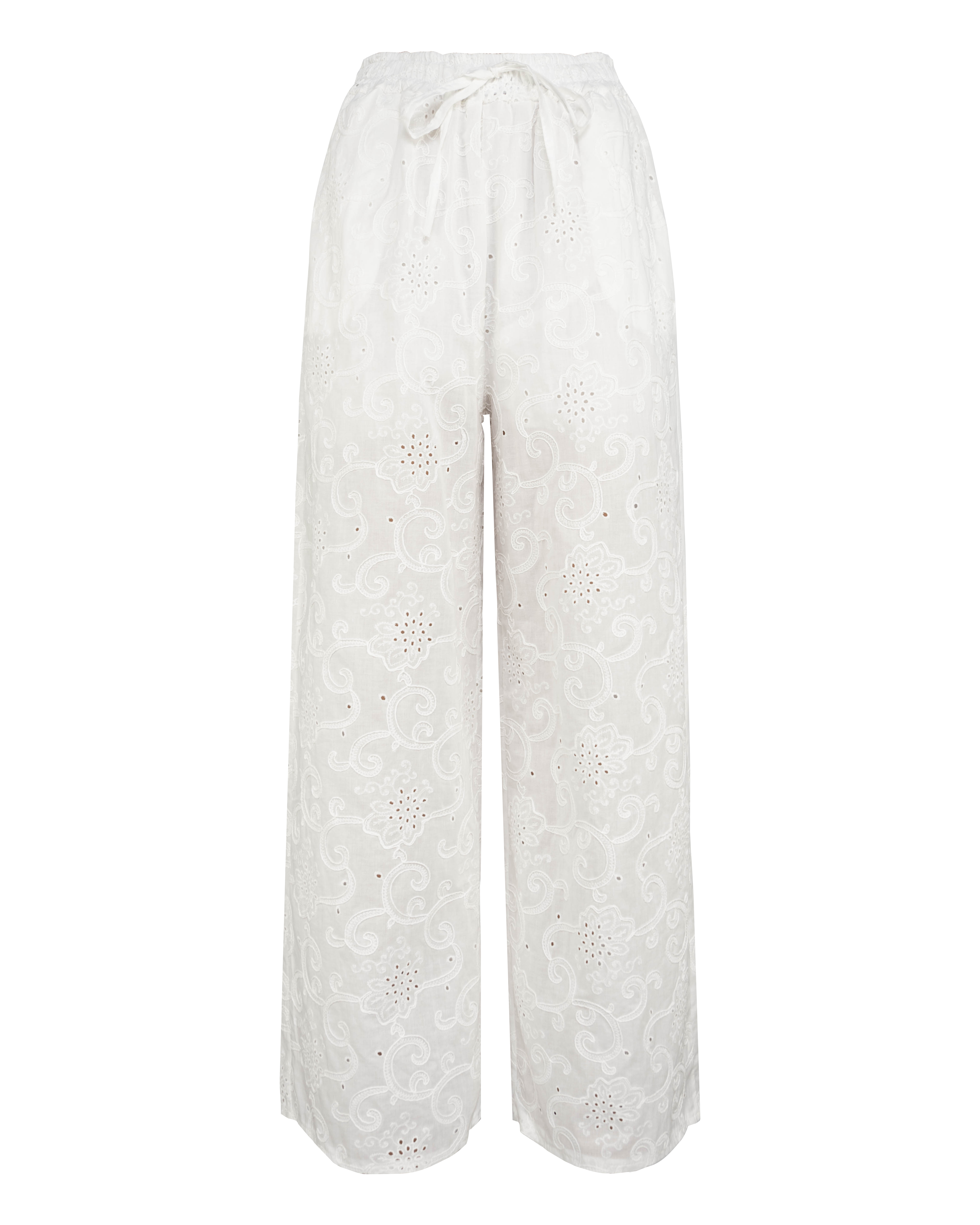 Lochstrickmuster Hose mit elastischem Bund und Taschen