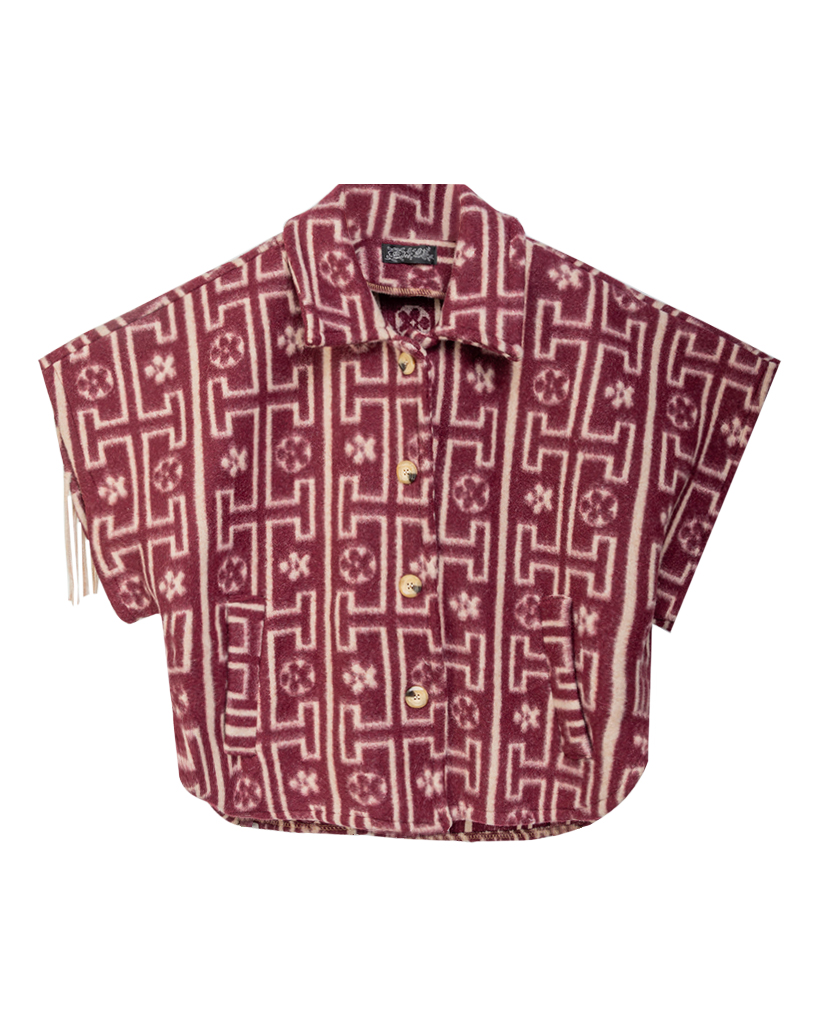 "H" Muster Weste mit Franzen 