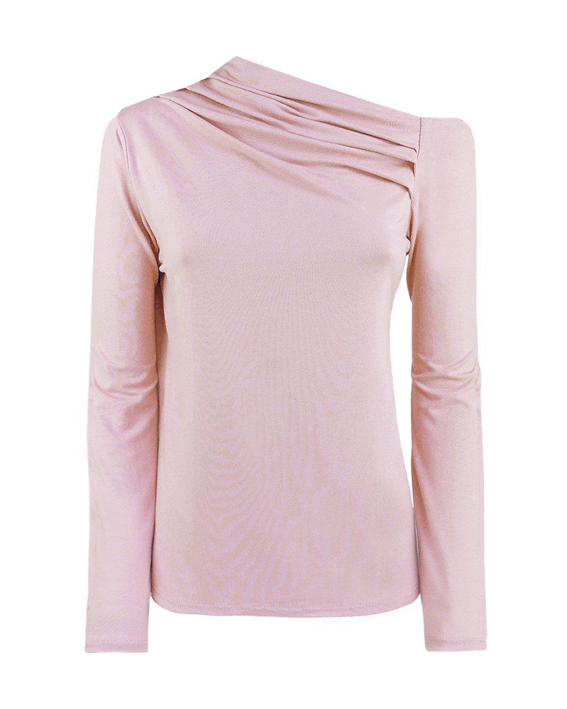 One-Shoulder langarm Shirt