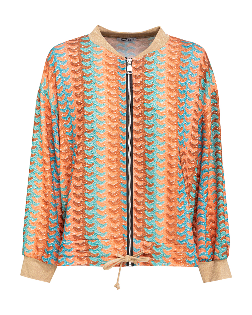 Feinstrick Jacke mit Lurex Muster