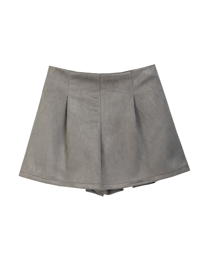 Velour Leder Shorts mit halber gummiband