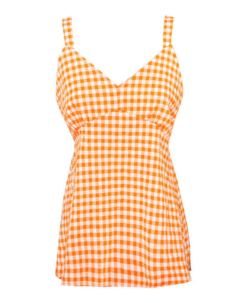 Top mit Karo-Muster und schmalen Trägen