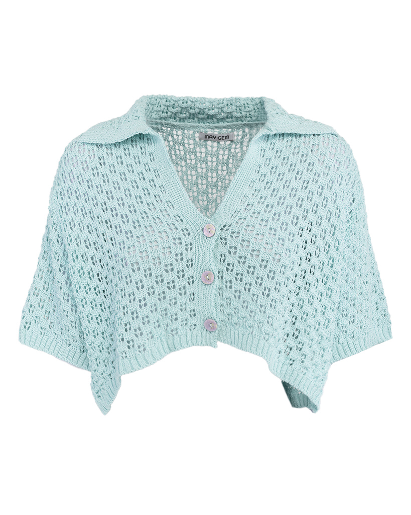 Set: Crop-Shirt mit Rock aus Strick