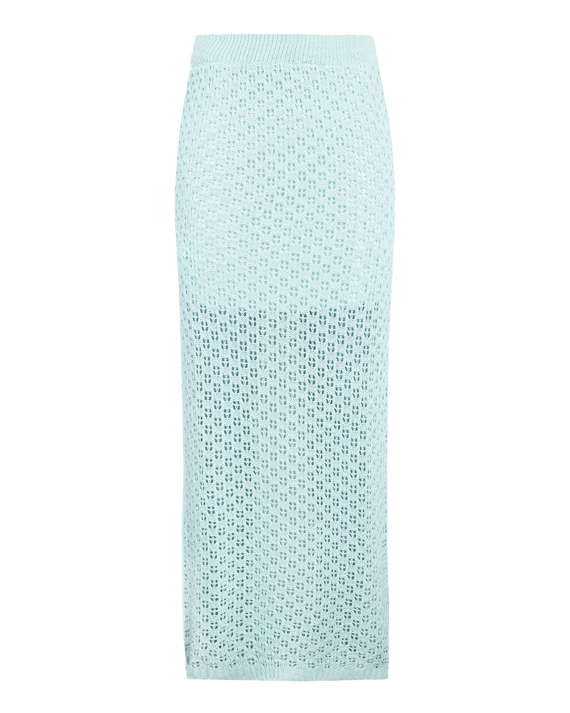 Set: Crop-Shirt mit Rock aus Strick