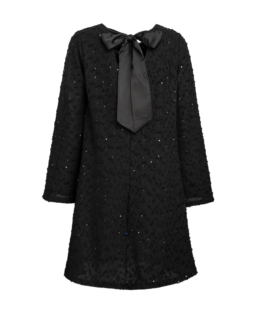 Midi Kleid mit Schleife hinten und Pailletten