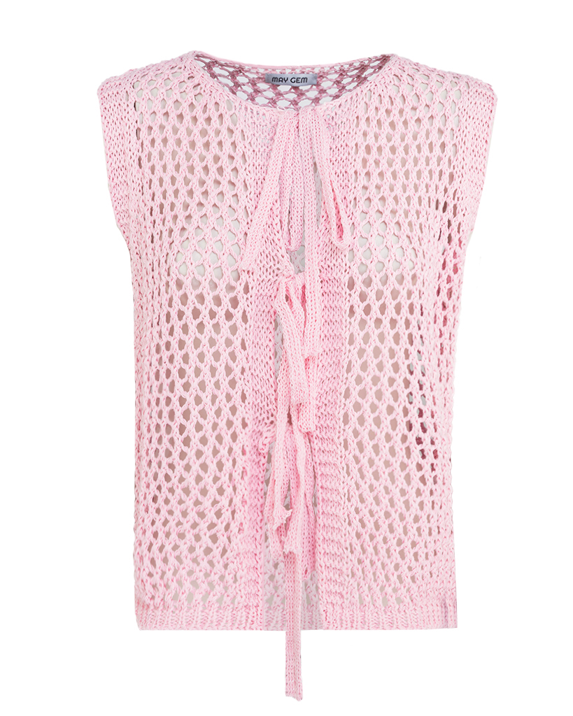 grobe Strick-Weste mit Schleifenverschluss grobe Strick-Weste mit Schleifenverschluss