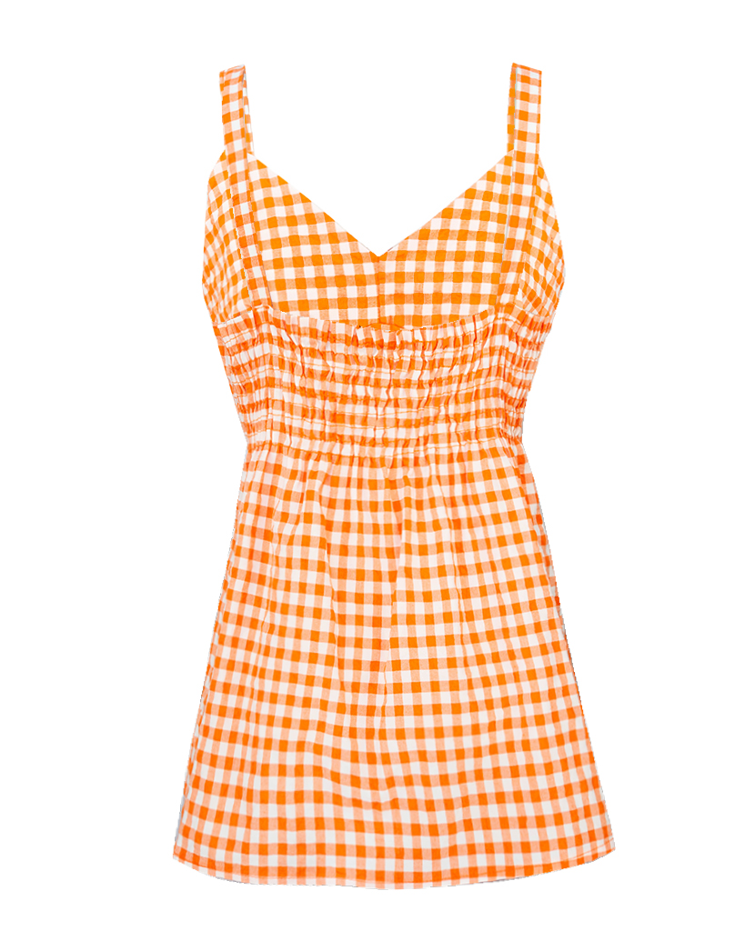 Top mit Karo-Muster und schmalen Trägen Top mit Karo-Muster und schmalen Trägen