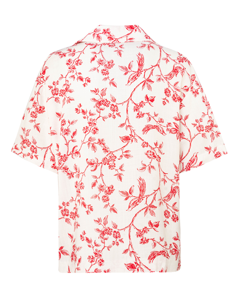 Oversize Hemd mit floralem Print und Brusttasche