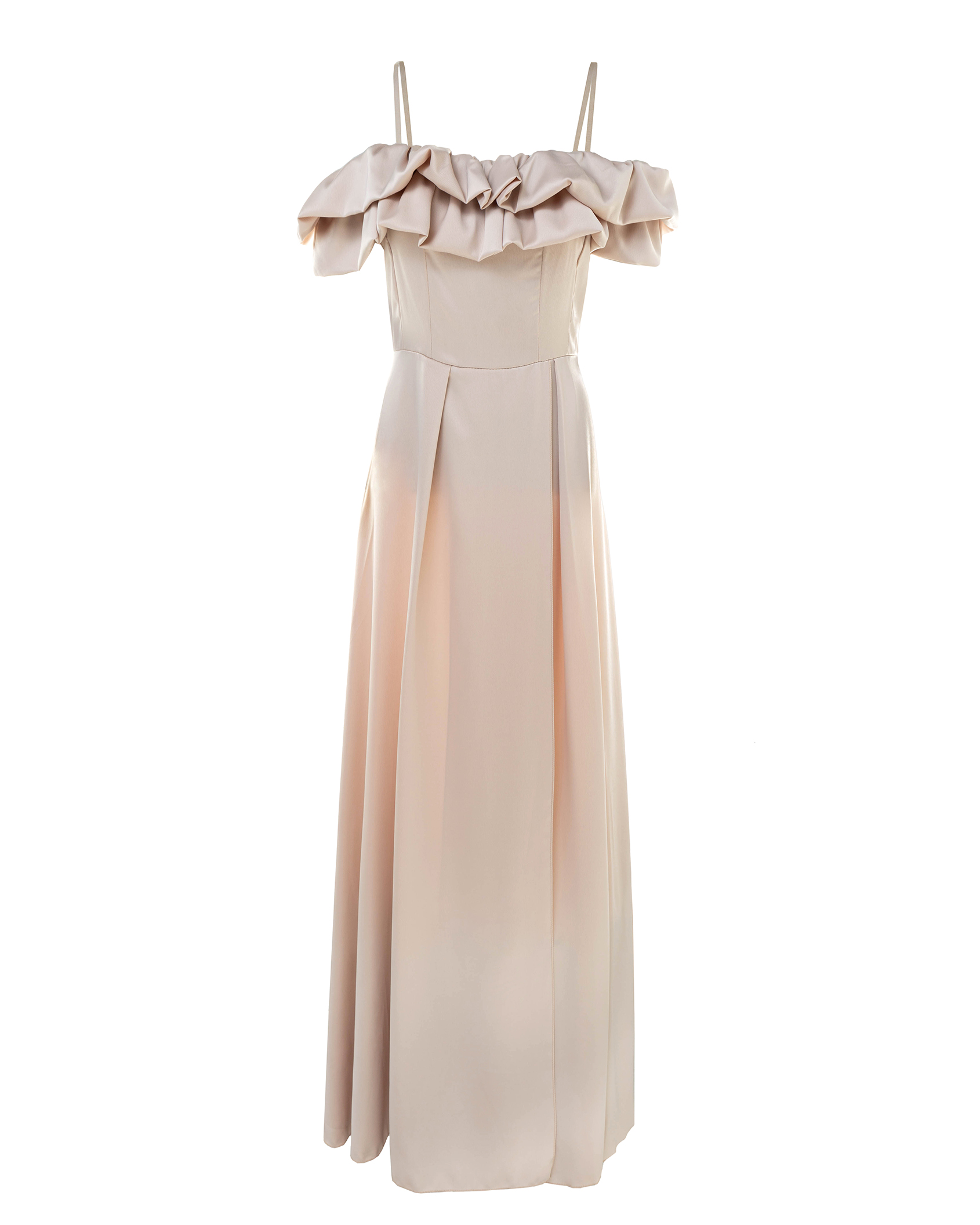 Satin Kleid mit Valance