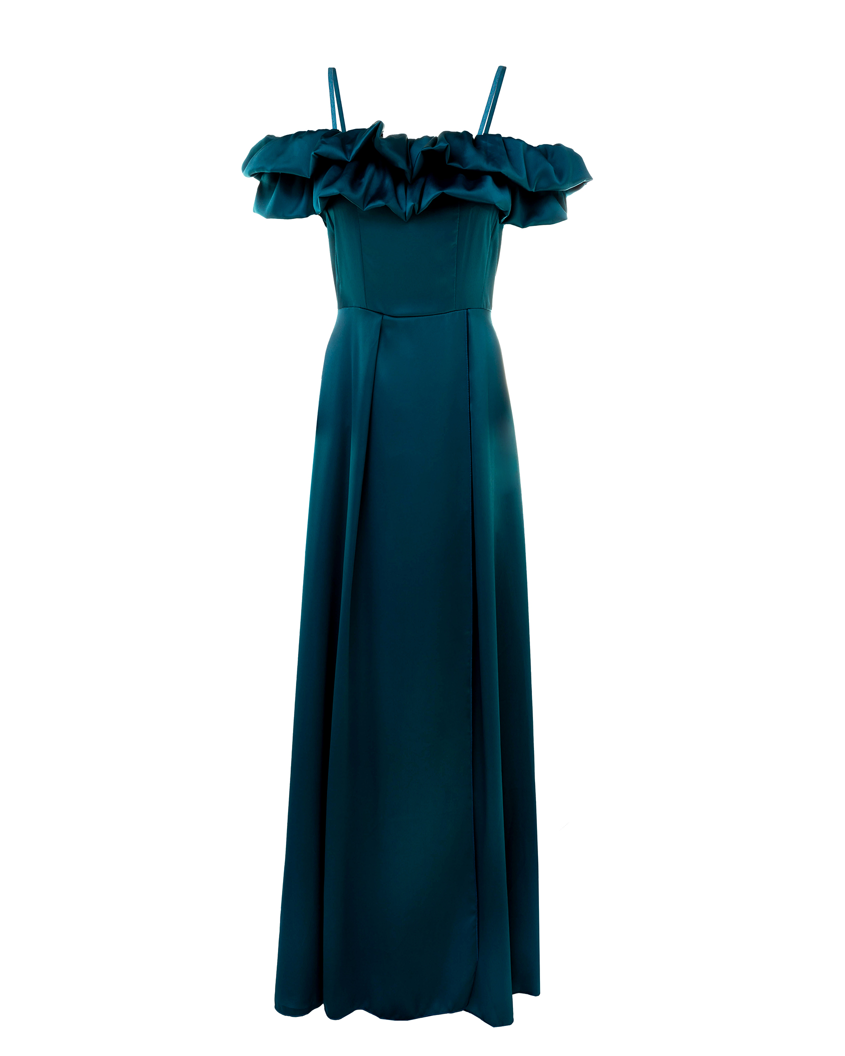 Satin Kleid mit Valance